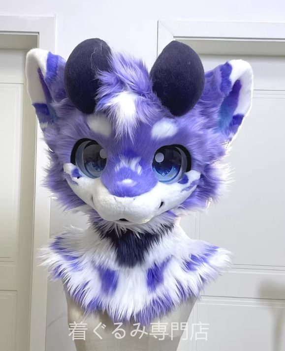 ドラゴン 紫 着ぐるみヘッド 全頭ヘッド ケモノ ファースーツ ぬいぐるみ コスプレ コスチューム kigurumi