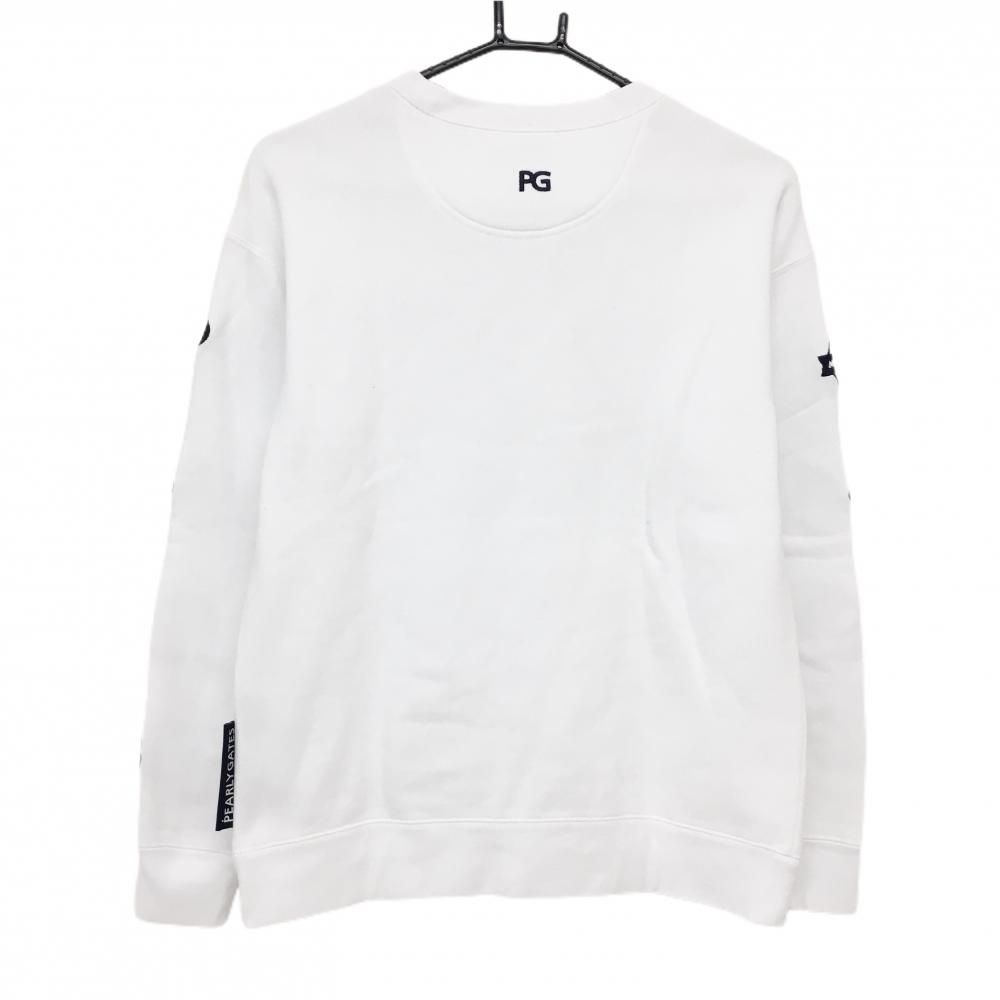 超 パーリーゲイツ×DISNEY トレーナー 白 ミッキー 裏起毛 レディース 1 M ゴルフウェア PEARLY GATES