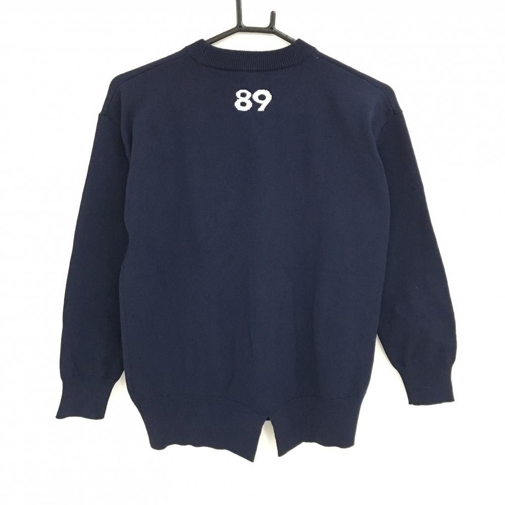 パーリーゲイツ セーター ネイビー×ブルーグリーン ニット ウール混 レディース 0 S ゴルフウェア PEARLY GATES