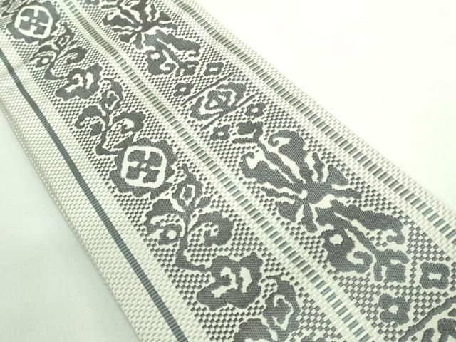  平和屋着物 上 本場筑前博多織 半幅帯 草花間道 西村織物 kh 5 半巾 半幅 小袋帯 帯