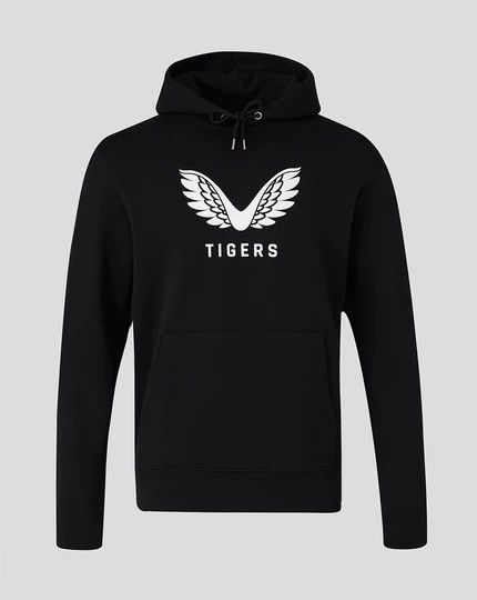 カストレ ラグビー レスター タイガース 2025 2026 トラベル ブラッシュド バック パーカー 黒 ブラック 公式モデル 日本未発売