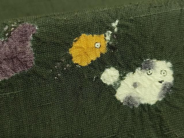 平和屋着物■極上　十日町 名門青柳謹製　九寸名古屋帯　紬地　絞り　干支　相撲　海松色地　逸品　DZAB0691kh5 平和屋着物□極上 十日町 名門青柳謹製 九寸名古屋帯 紬地 絞り 干支