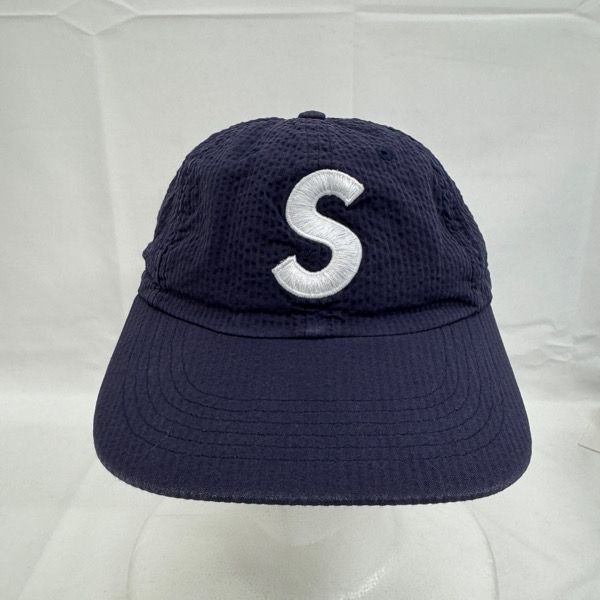 Supreme シュプリーム 24SS Seersucker S Logo 6-Panel Cap Sロゴ 6パネル キャップ 帽子 ネイビー