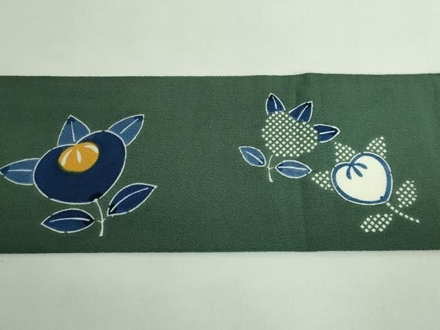 平和屋着物□極上 和染紅型 栗山紅型 栗山吉三郎 九寸名古屋帯 橘 鉄色