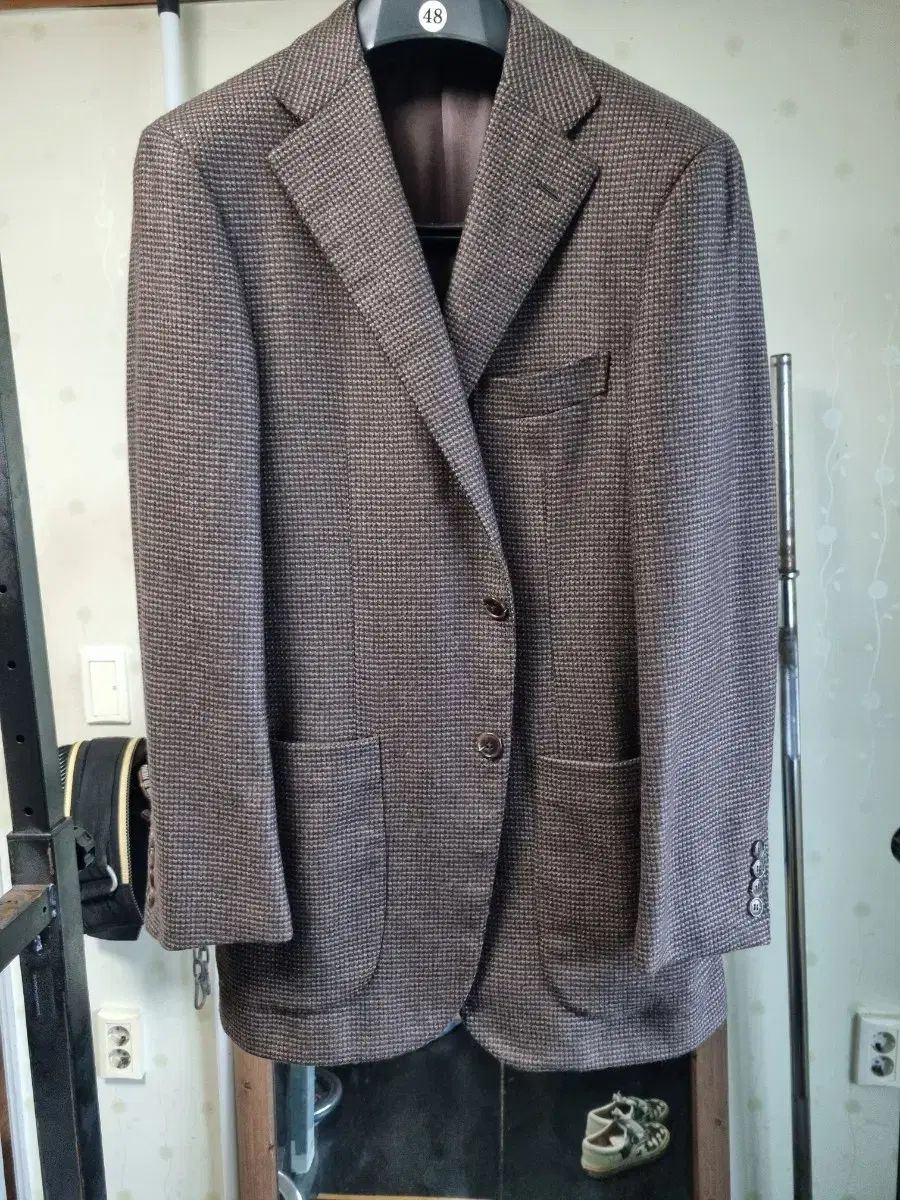 ソブリン 48 カシミア 100 CHECK スポーツコート