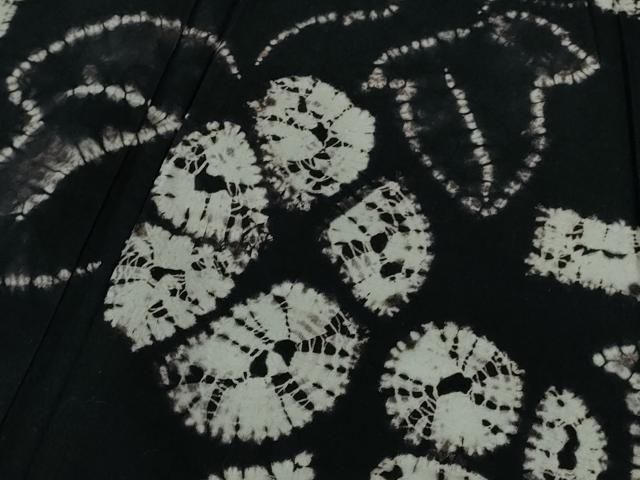  平和屋着物 上 夏物 浴衣 有松鳴海絞り 朝顔 黒地 綿 kh 5 浴衣単品 浴衣