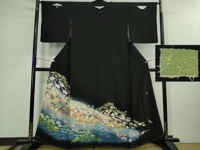 平和屋着物 上 本加賀友禅作家 小田美知代 黒留袖 兼六園 暈し染め 証紙付き kh 5
