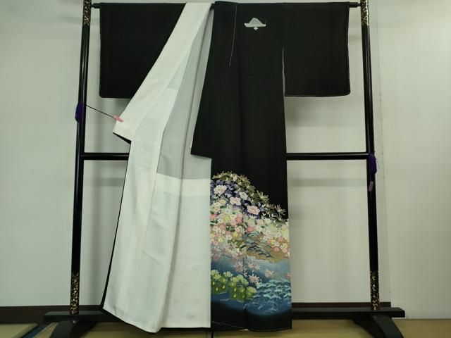 平和屋着物 上 本加賀友禅作家 小田美知代 黒留袖 兼六園 暈し染め 証紙付き kh 5