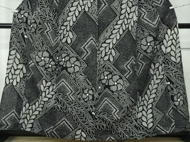  平和屋着物 上 夏物 浴衣 有松鳴海絞り 枝垂れ花文 黒地 綿 s 5 浴衣単品 浴衣