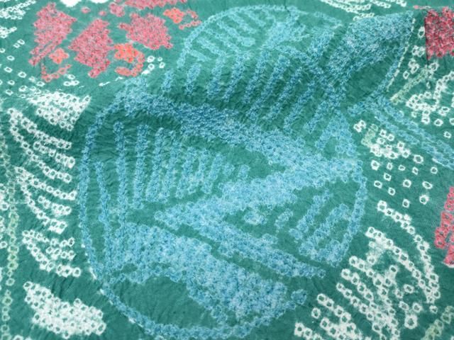  平和屋着物 上 夏物 浴衣 有松鳴海絞り 団扇草花文 綿 s 5 浴衣単品 浴衣