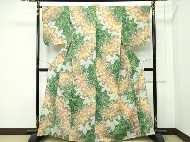 平和屋着物□極上 夏物 浴衣 有松鳴海絞り 舞花文 綿 逸品 未使用