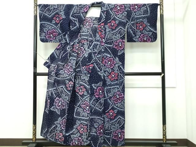 平和屋着物 上 夏物 浴衣 有松鳴海絞り 地紙花文 綿 s 5