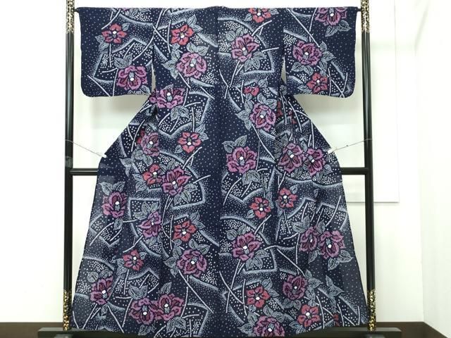 平和屋着物 上 夏物 浴衣 有松鳴海絞り 地紙花文 綿 s 5