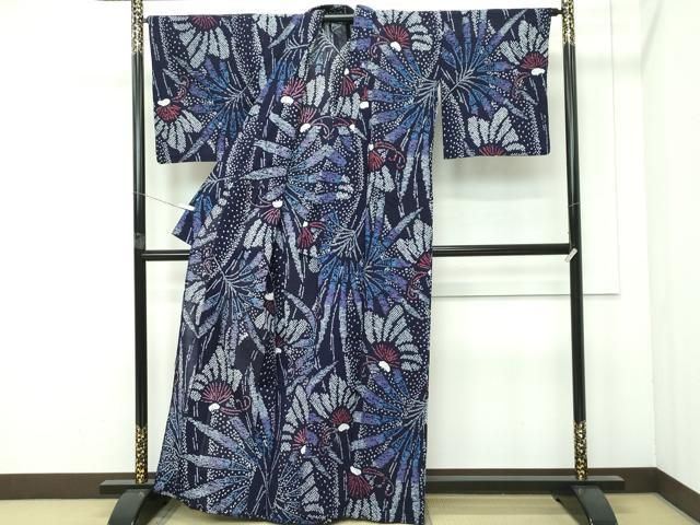 平和屋着物 上 夏物 浴衣 有松鳴海絞り 花蝶文 綿 s 5