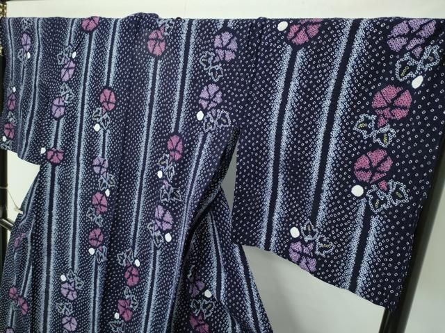 平和屋着物■極上　夏物　浴衣　有松鳴海絞り　朝顔　綿　逸品　CZAA4060s5 平和屋着物□極上 夏物 浴衣 有松鳴海絞り 朝顔 綿 逸品 CZAA4060s5