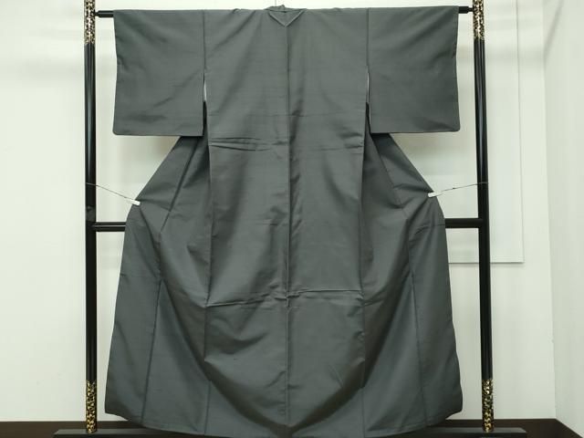 平和屋着物 上 紬 色無地 藍海松茶色 s 5