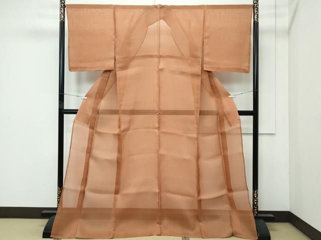 平和屋着物 上 夏物 紗紬 色無地 渋紙色 s 5