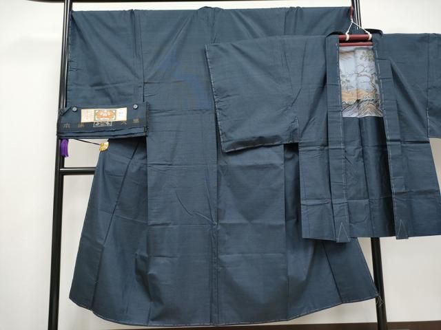 平和屋着物 上 男性 本場大島紬 アンサンブル 亀甲柄 富山矩靖作 証紙付き CYAA3718s5