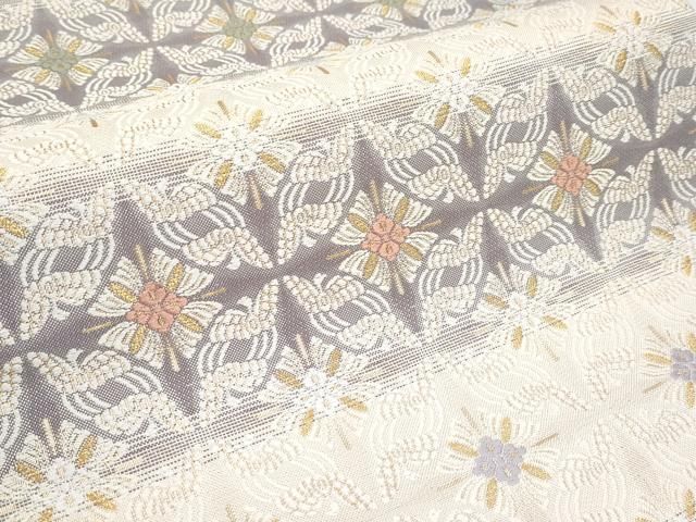 平和屋着物□極上 全通柄袋帯 唐織 花菱鳥文 金糸 逸品 CYAA3722s5