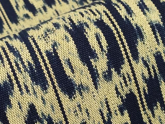 平和屋着物■極上　京都染織メーカー・貴久樹謹製　イカット　全通柄　九寸名古屋帯　手織　証紙付き　綿　逸品　未使用　CYAA3747s5 平和屋着物□極上 京都染織メーカー・貴久樹謹製 イカット 全通柄 九寸