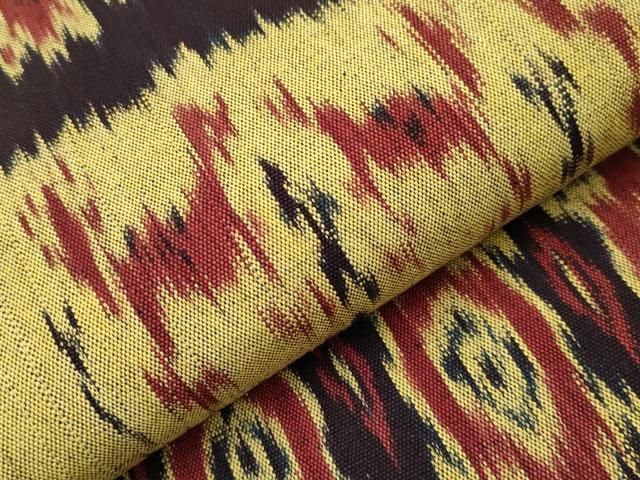 平和屋着物□極上 京都染織メーカー・貴久樹謹製 イカット 全通柄 九寸