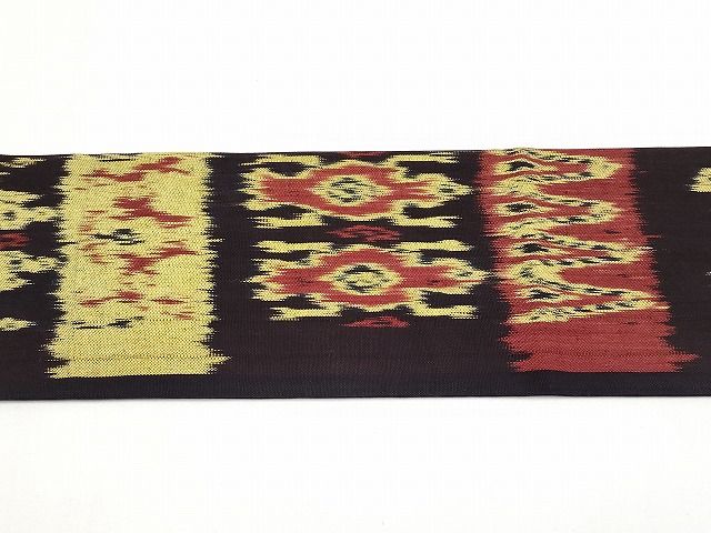 平和屋着物□極上 京都染織メーカー・貴久樹謹製 イカット 全通柄 九寸