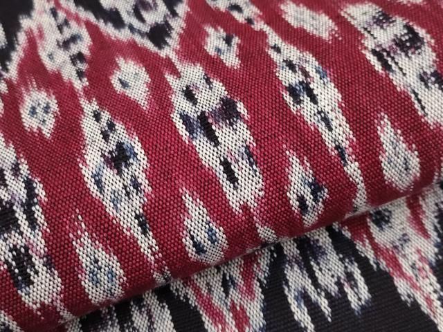 イカット織 全通 名古屋帯 貴久樹 貴久樹】 特選イカット手織り草木染綿九寸名古屋帯 ≪仕・新古品