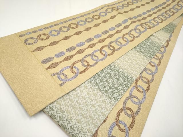 平和屋着物■極上　重要無形文化財　人間国宝　中村勇二郎彫刻　両面　全通柄袋帯　吉祥間道　逸品　未使用　CYAA3777s5 平和屋着物□極上 重要無形文化財 人間国宝 中村勇二郎彫刻 両面 全通