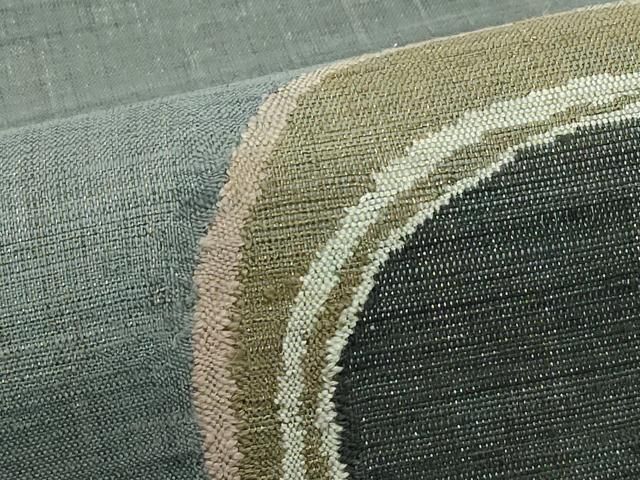 平和屋着物□極上 西陣 川島織物 太鼓柄袋帯 紬地 幾何学文様 金通し地