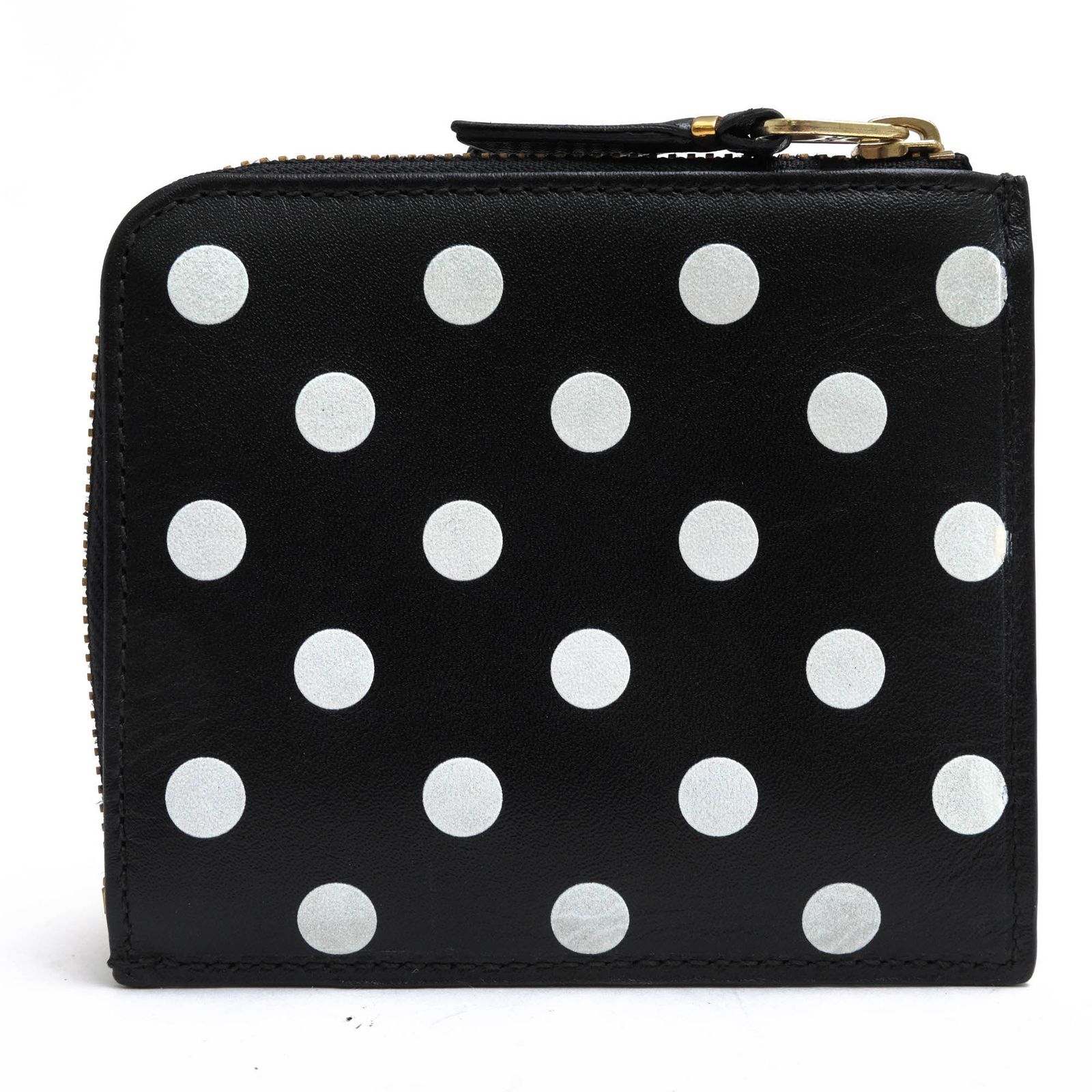 コムデギャルソン COMME des GARCONS 財布 ウォレット レディース 女性 女性用 レザー 革 本革 ブラック 黒 DOTS PRINTED LINE ポルカドット プリント ユニセックス 男女兼用 二つ折り L字ファスナー