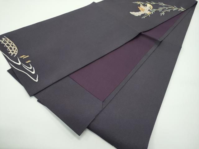 平和屋着物□極上 九寸開き名古屋帯 友禅 刺繍 枝垂れ柳人物文 金彩 鬼