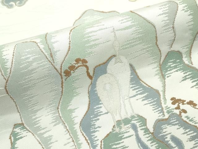 九寸開き名古屋帯 鷺