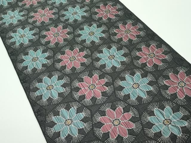 平和屋着物 上 八寸名古屋帯 亀甲花文 金糸 s 5