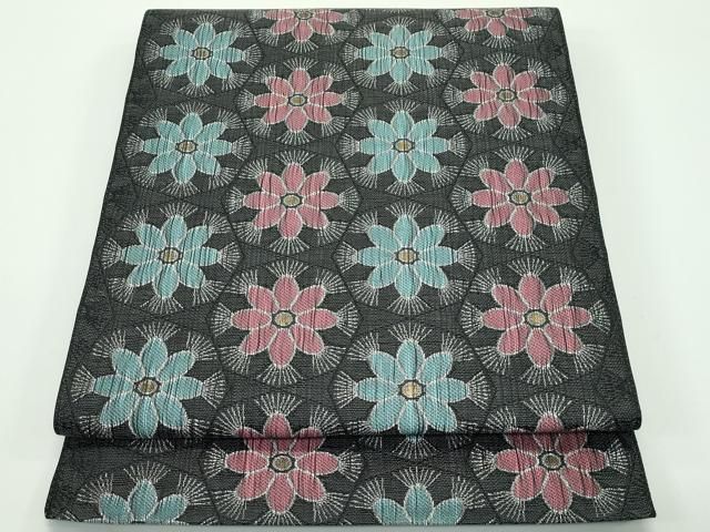 平和屋着物 上 八寸名古屋帯 亀甲花文 金糸 s 5