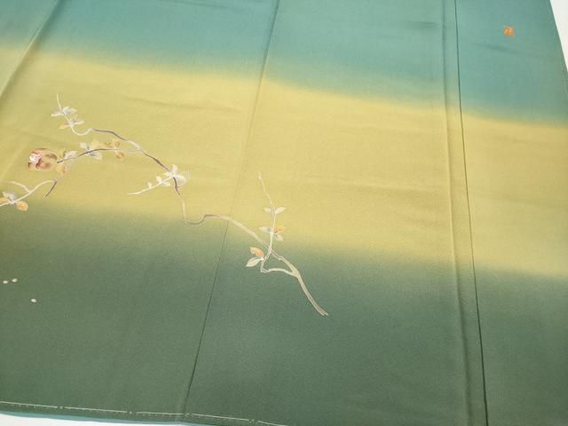 平和屋着物□極上 訪問着 作家物 ザクロ リス 暈し染め 虫襖色地 逸品