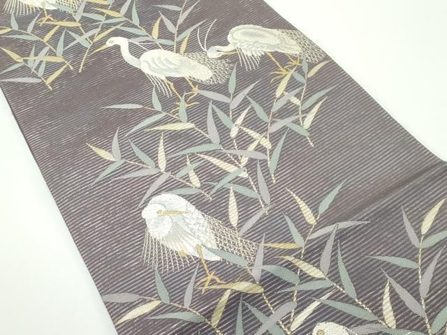 平和屋着物 上 夏物 六通柄袋帯 いざよい 唐織 白鷺 金糸 s 5