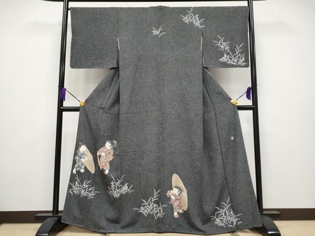 未着用　付け下げ　作家もの　たたき染め　友禅　着物　001k 平和屋着物□極上 十日町友禅作家 関口遼一 訪問着 童子 たたき染め 蝋