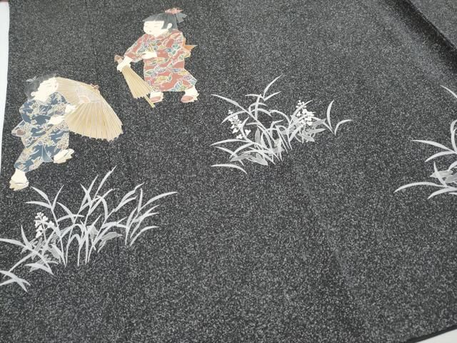 平和屋着物□極上 十日町友禅作家 関口遼一 訪問着 童子 たたき染め 蝋