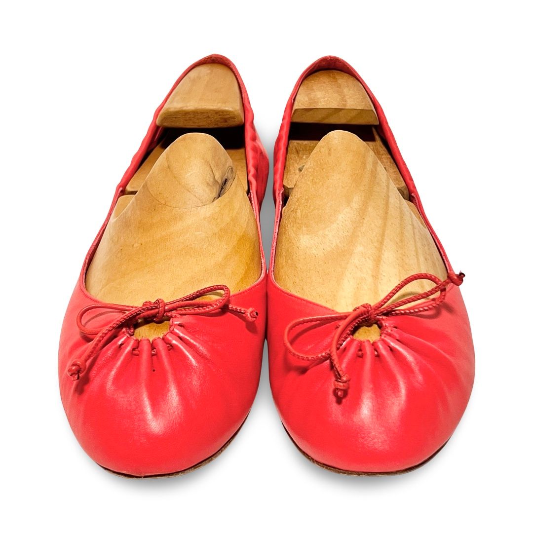 Christian Louboutin クリスチャンルブタン レザー リボン フラットシューズ バレエシューズ ピンク size 39