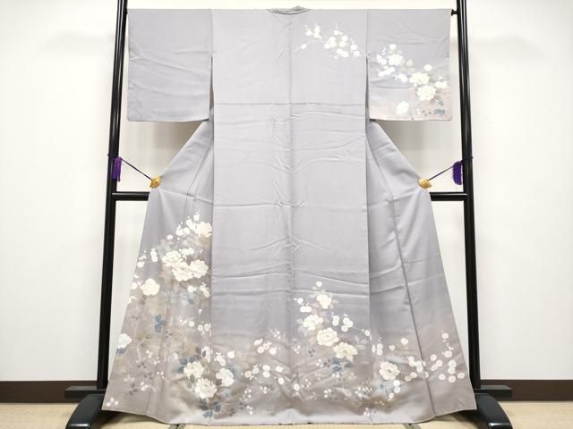 平和屋着物 上 訪問着 枝花文 暈し染め 金彩 薄色地 s 5