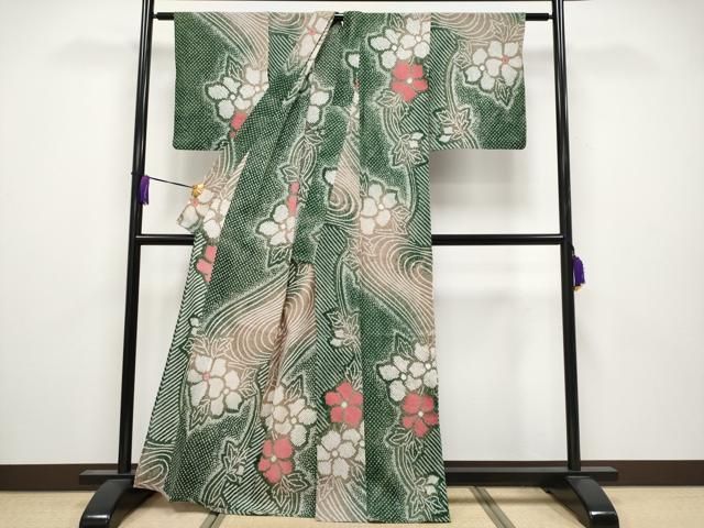 平和屋着物 上 夏物 浴衣 有松鳴海絞り 流水枝花文 綿 s 5