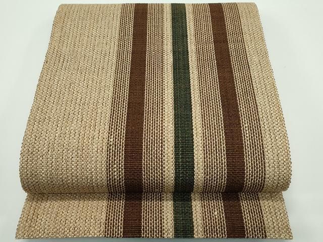 平和屋着物 上 夏物 絹科布 柿志布 柿渋 赤城玉 延喜式 草木染工房 唖閉忙 八寸名古屋帯 間道 証紙付き s 5