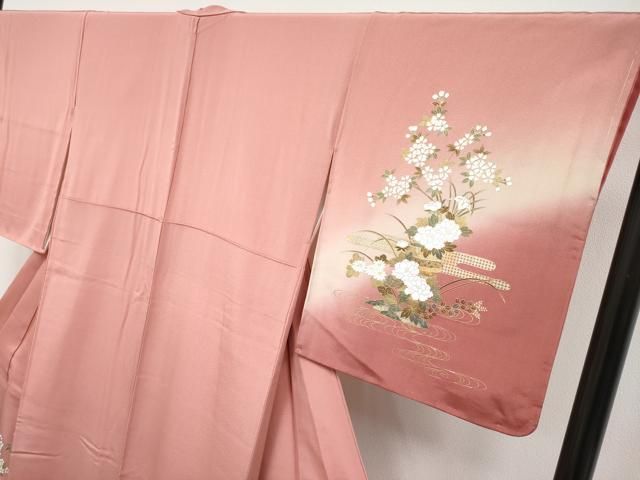 霞花車文 暈し染め