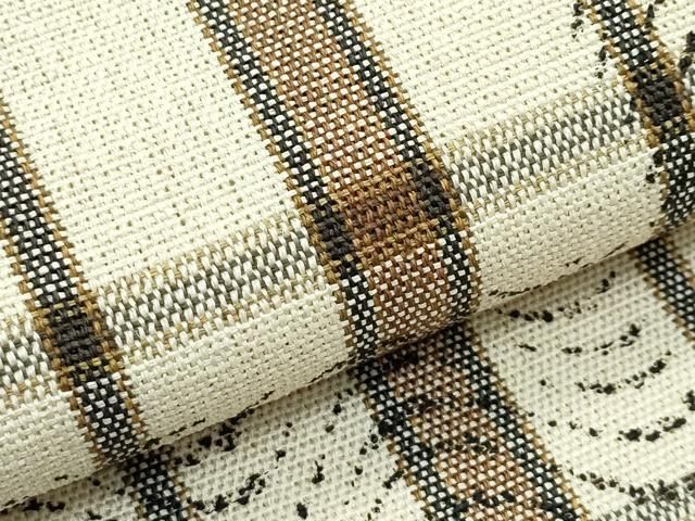  平和屋着物 上 夏物 絹藤布 赤城玉 手織 木渋草木色 八寸名古屋帯 市松間道 反端 証紙付き s 5 名古屋帯 帯