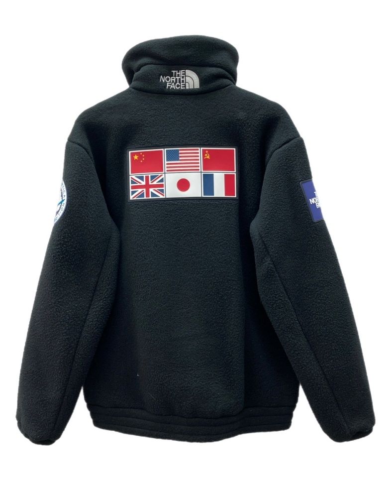 ザノースフェイス THE NORTH FACE TRANS ANTARCTICA FLEECE JACKET トランス アンターティカ フリース ジャケット ジップアップ 国旗 アウトドア 黒 ジャケット ロゴ ブラック Mサイズ 104MT-2191