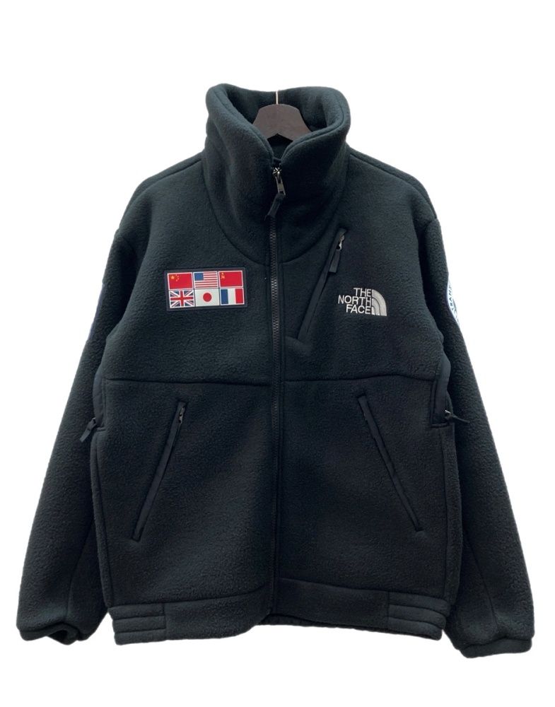 ザノースフェイス THE NORTH FACE TRANS ANTARCTICA FLEECE JACKET トランス アンターティカ フリース ジャケット ジップアップ 国旗 アウトドア 黒 ジャケット ロゴ ブラック Mサイズ 104MT-2191