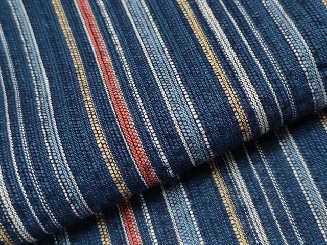 平和屋着物□極上 夏物 男性 阿波しじら織 浴衣 キングサイズ 縞 綿  