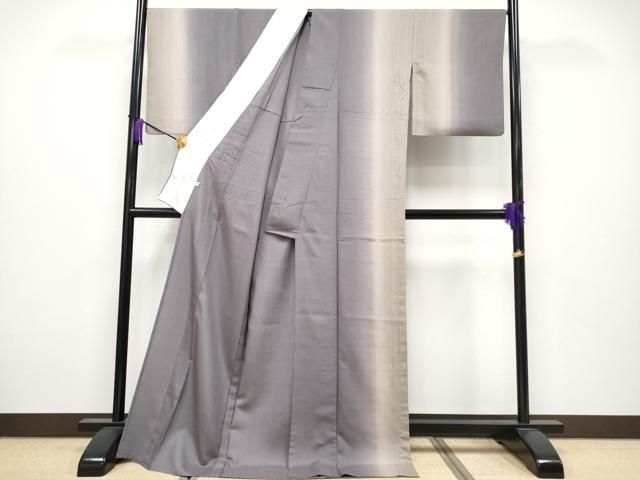 平和屋着物 上 夏物 田庭紬 訪問着 虹のときめき 鳩羽鼠色地 反端付き s 5