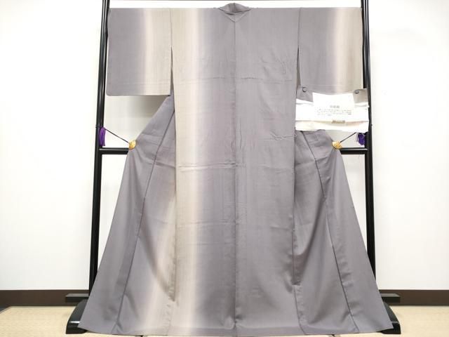 平和屋着物 上 夏物 田庭紬 訪問着 虹のときめき 鳩羽鼠色地 反端付き s 5
