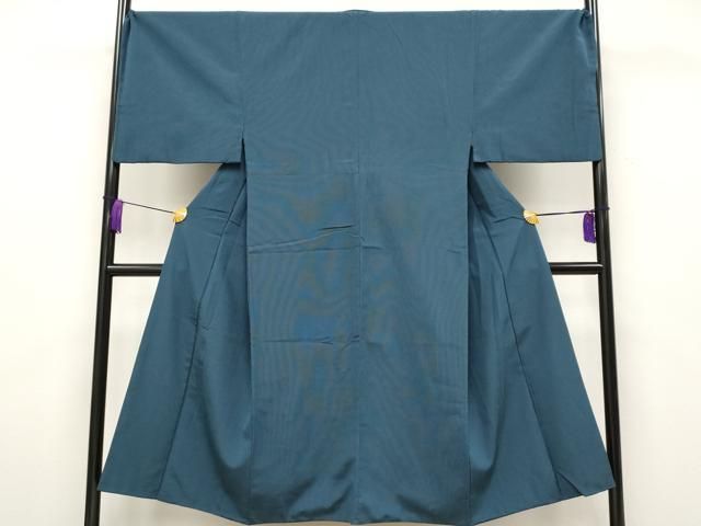 平和屋着物 上 男性 紬 江戸小紋 キングサイズ 万筋 黒 御召御納戸色 s 5